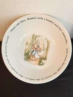 Wedgewood Bowl Mrs. Peter Rabbit Decorative Ceramic White Pastel